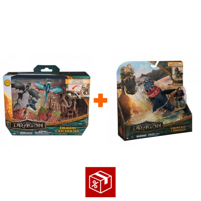 Výhodný set: Jak vycvičit draka multibalení figurek + drak a Viking Garvan a Rybinoha