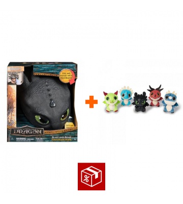 AKCE: Jak vycvičit draka maska Bezzubky se zvuky a světly + plyšoví draci v sudu ZDARMA