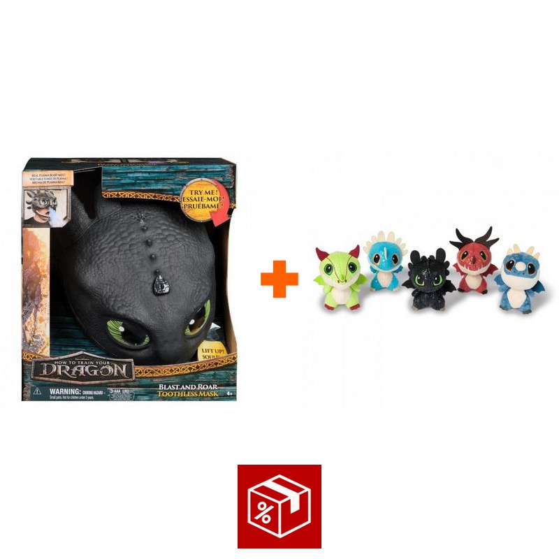 AKCE: Jak vycvičit draka maska Bezzubky se zvuky a světly + plyšoví draci v sudu ZDARMA
