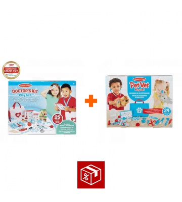 Výhodný set: Melissa & Doug hra na doktora + hra na veterináře