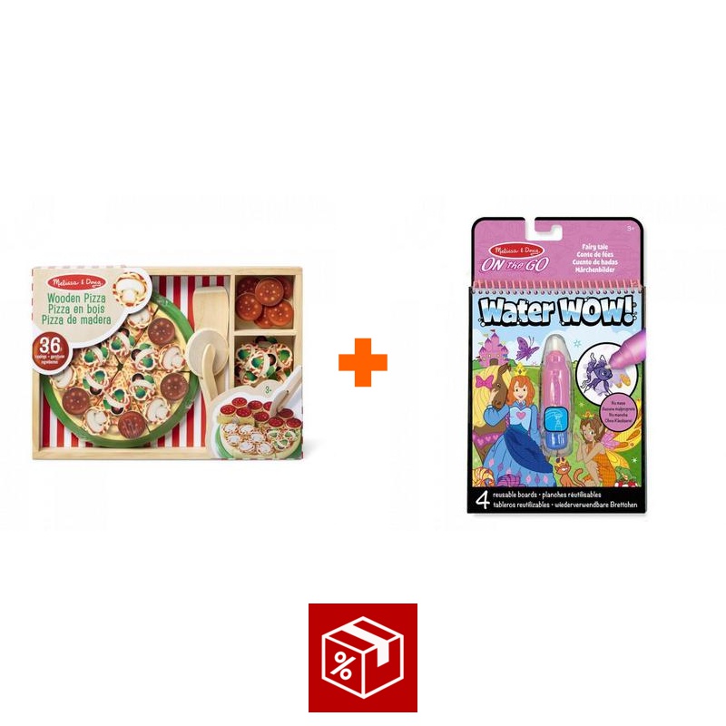 AKCE: Melissa & Doug pizza party set + Water WOW kouzlení vodou pohádky ZDARMA