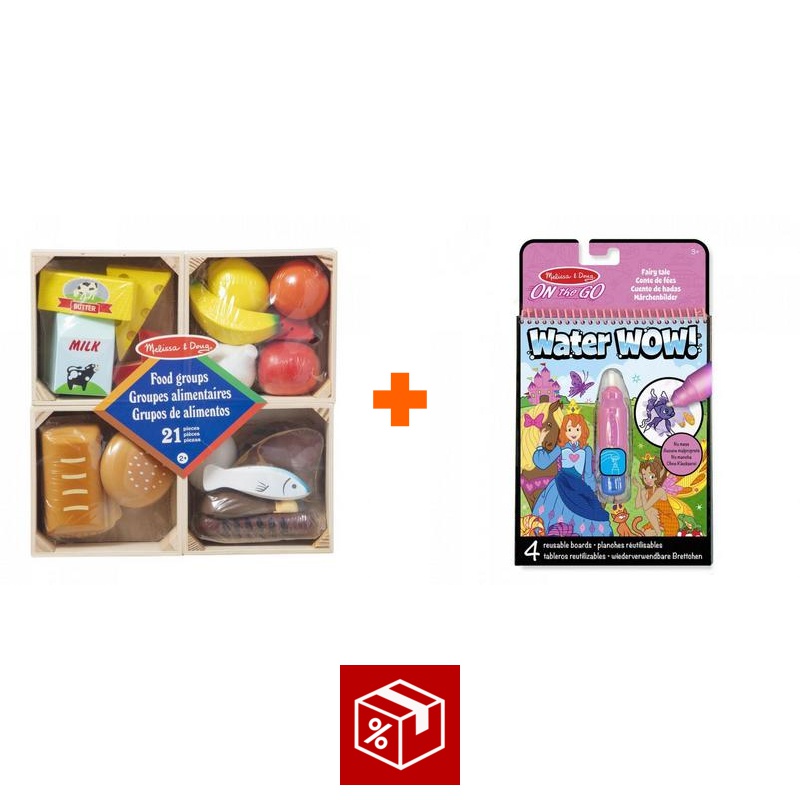 AKCE: Melissa & Doug jídelní set + Water WOW kouzlení vodou pohádky ZDARMA