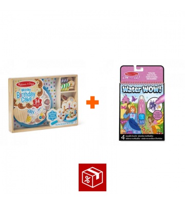 AKCE: Melissa & Doug narozeninový dort set + Water WOW kouzlení vodou pohádky ZDARMA