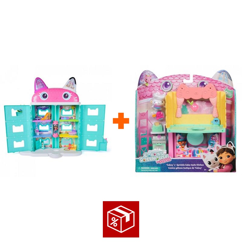 Výhodný set: Gábinin kouzelný domek velký dům z filmu + pokojíček k velkému domu kuchyňka