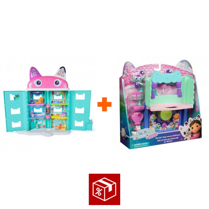 Výhodný set: Gábinin kouzelný domek ve filmu: velký dům z filmu + koupelna k velkému domu