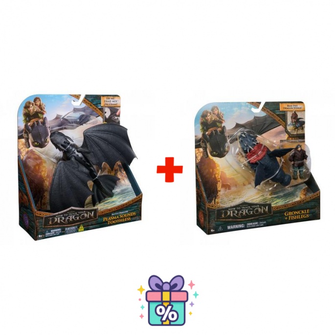 Výhodný set: Jak vycvičit draka Bezzubka vydávající zvuky + Garvan a Rybinoha