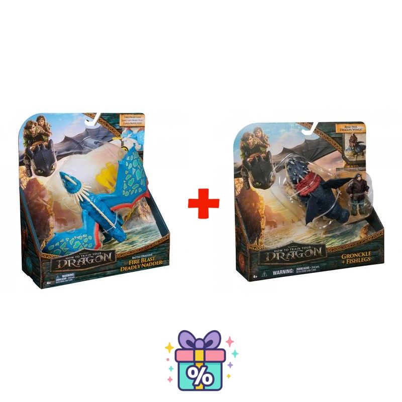 Výhodný set: Jak vycvičit draka Nodr Smrťák vystřelující šipky + Garvan a Rybinoha