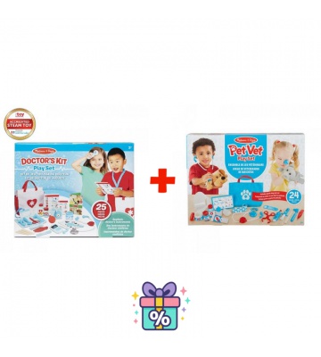 Výhodný set: Melissa & Doug hra na doktora + hra na veterináře
