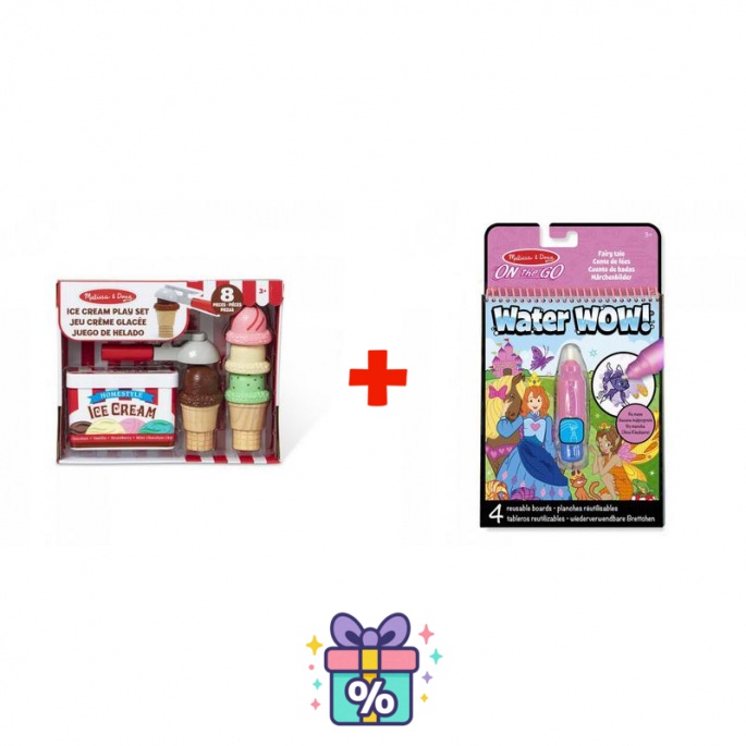 AKCE: Melissa & Doug kopečková zmrzlina set + Water WOW kouzlení vodou pohádky ZDARMA
