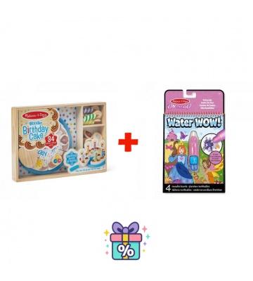 AKCE: Melissa & Doug narozeninový dort set + Water WOW kouzlení vodou pohádky ZDARMA