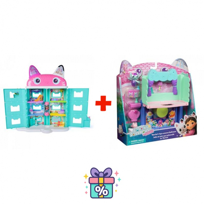 Výhodný set: Gábinin kouzelný domek ve filmu: velký dům z filmu + koupelna k velkému domu