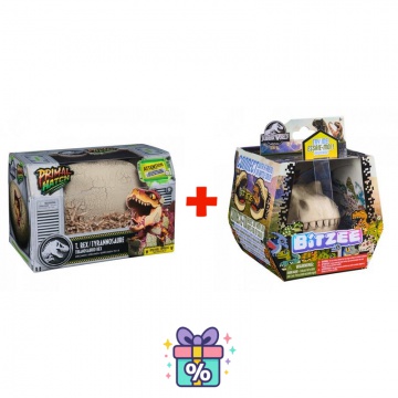 Výhodný set: Dino interaktivní T-rex líhnoucí se z vejce + Bitzee Jurský svět s dinosaury
