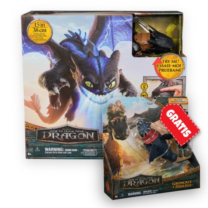 AKCE: Jak vycvičit draka Bezzubka se zvuk. a světelnými efekty + Garvan a Rybinoha ZDARMA