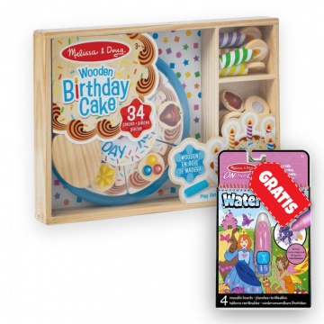 AKCE: Melissa & Doug narozeninový dort set + Water WOW kouzlení vodou pohádky ZDARMA