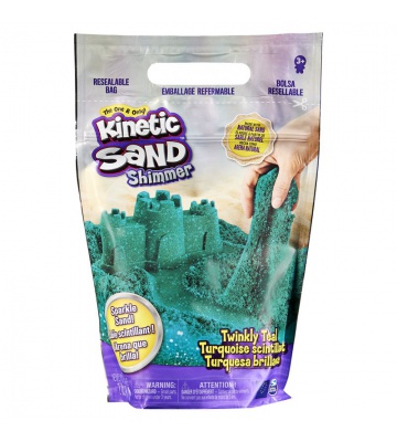 Kinetic Sand balení třpytivého modrozeleného písku 0,9 kg