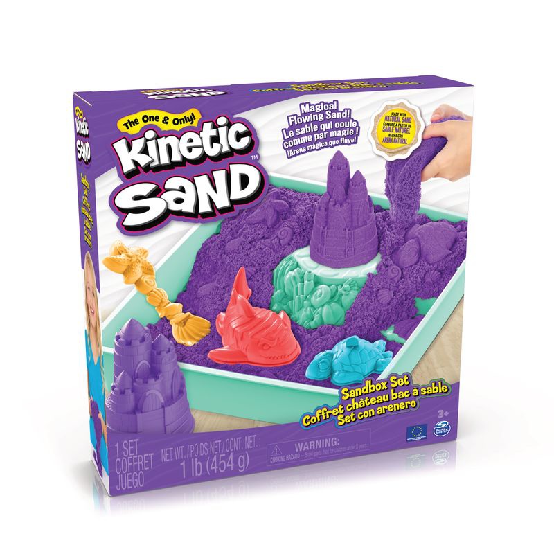 Kinetic Sand krabice tekutého písku s podložkou fialová
