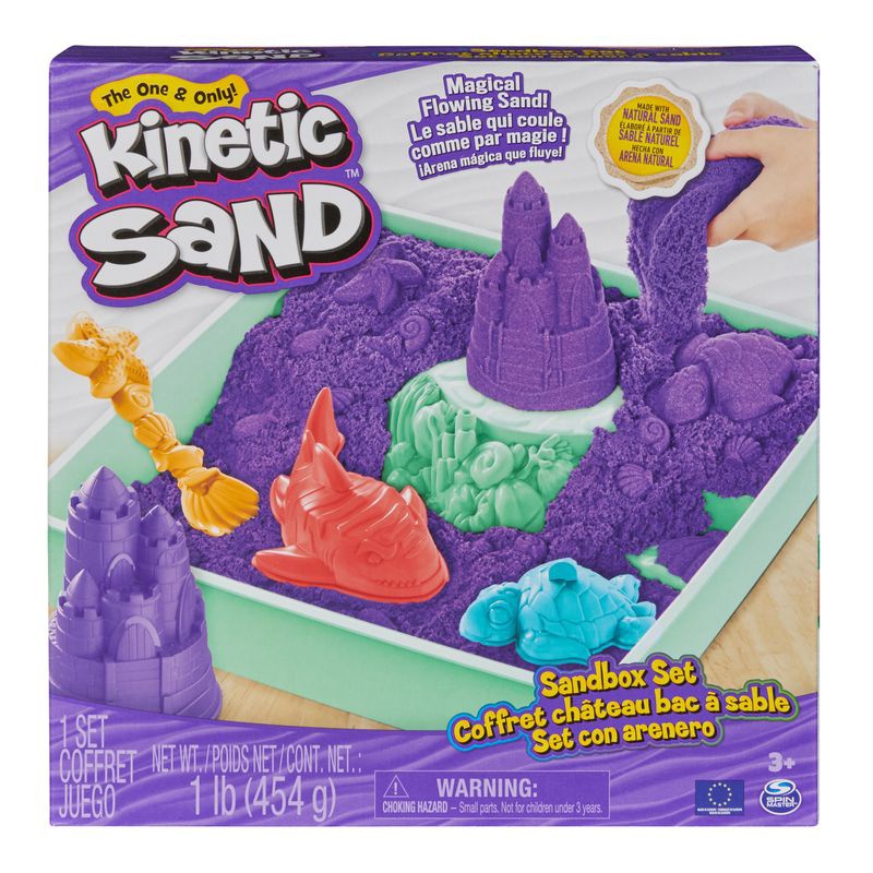 Kinetic Sand krabice tekutého písku s podložkou fialová
