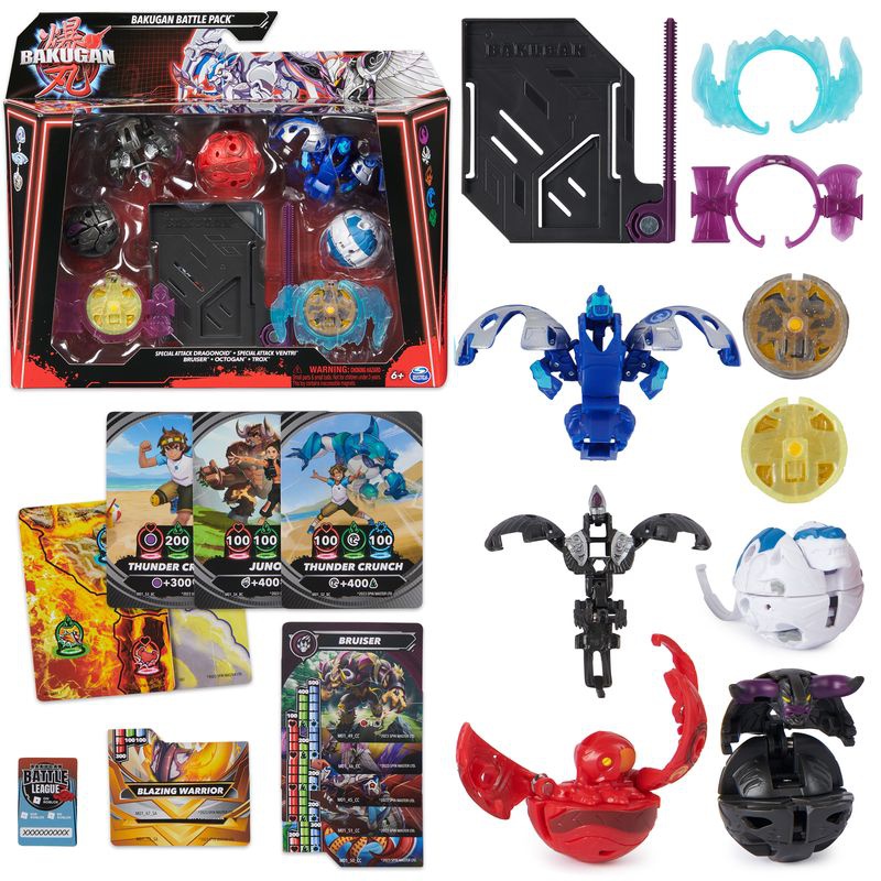 Bakugan 5 balení speciální útok S6 Dragonoid, Ventri, Bruiser, Octogan, Trox