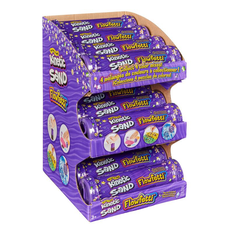 Kinetic Sand tuba s pískem a s flitry - černá a fialová