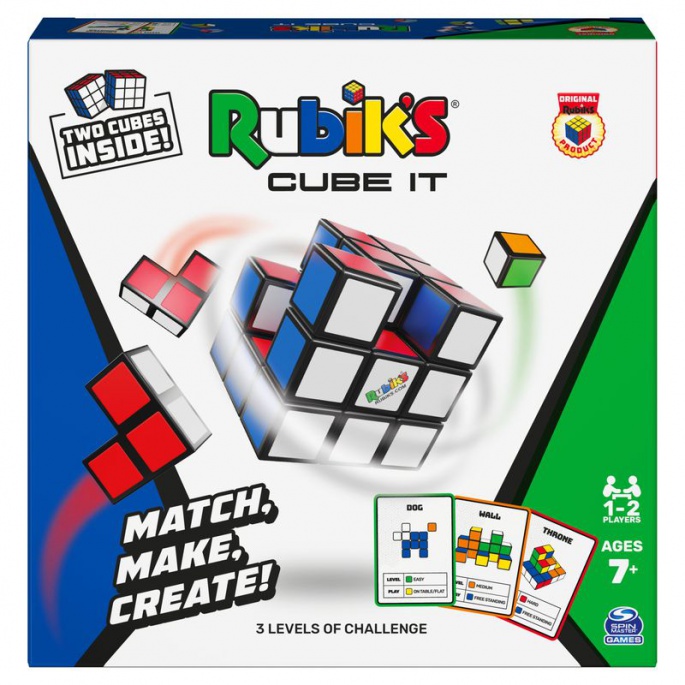 Akce 1+1 Rubikova logická hra cube it + Uhádni na 10 - Zvířata - česká verze navíc