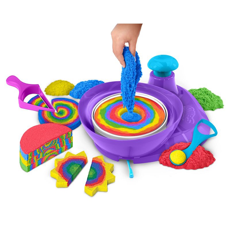 Akce 1+1 Kinetic Sand duhový kolotoč + Kinetic Sand kelímky zeleného tekutého písku navíc