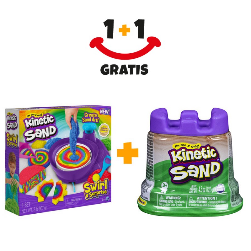 Akce 1+1 Kinetic Sand duhový kolotoč + Kinetic Sand kelímky zeleného tekutého písku navíc