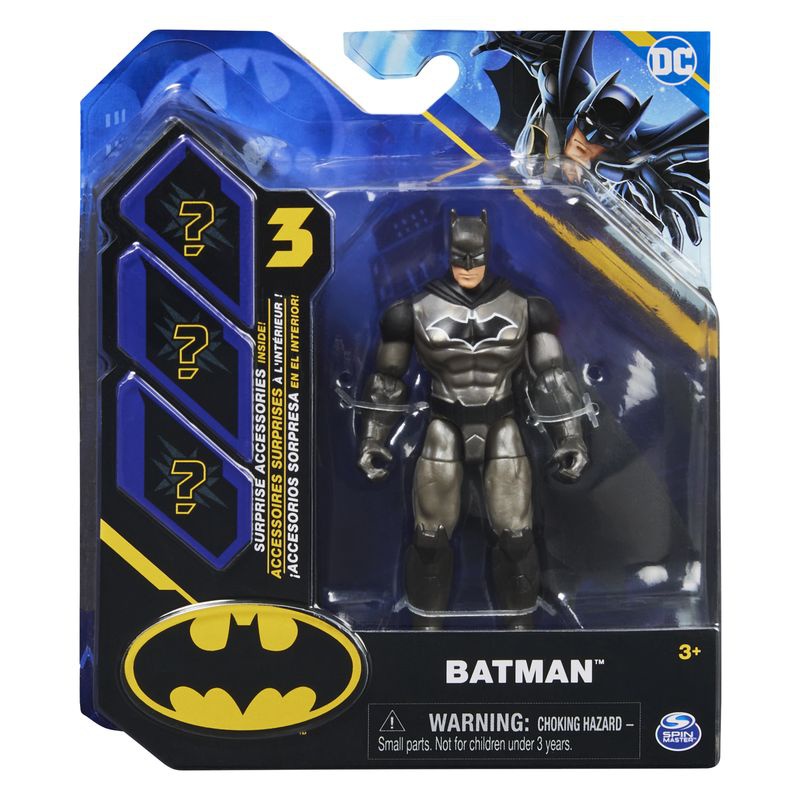Batman stříbrná figurka s doplňky 10 cm