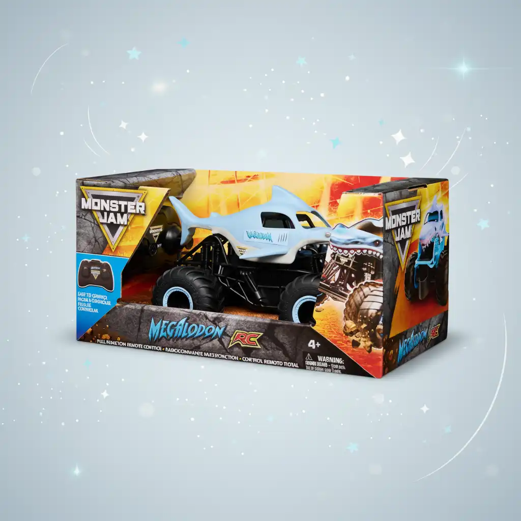 Precizní zpracování a autentické detaily podvozku Monster Jam.