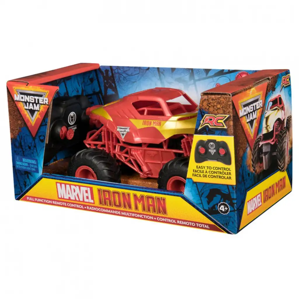 Detailní zpracování ikonického červeno-zlatého monster trucku.