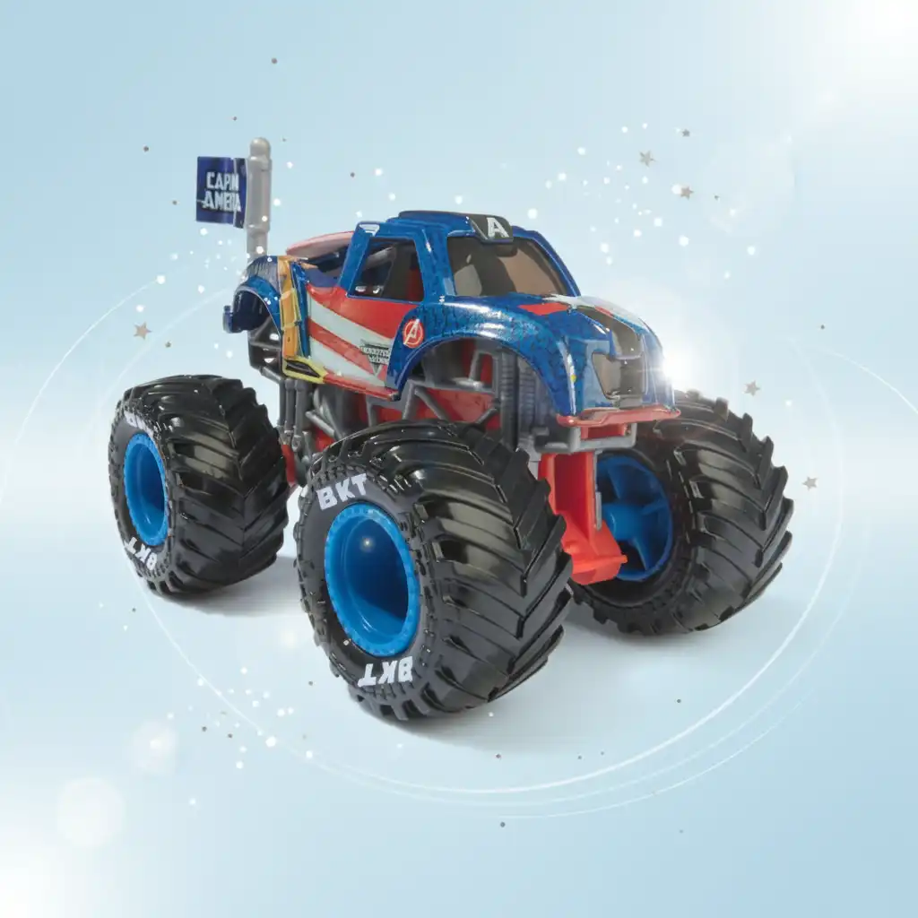 Vytvořte si vlastní Monster Jam show plnou hrdinské akce.