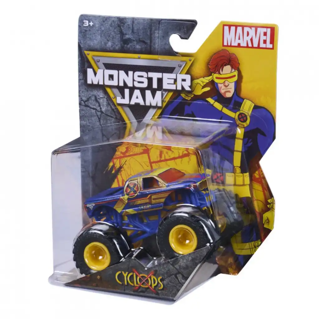 Zažijte epické souboje monster trucků v Marvel stylu.