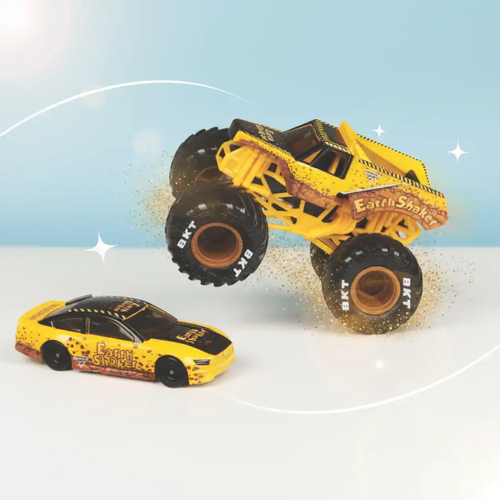 Vytvořte si vlastní Monster Jam arénu plnou skoků.