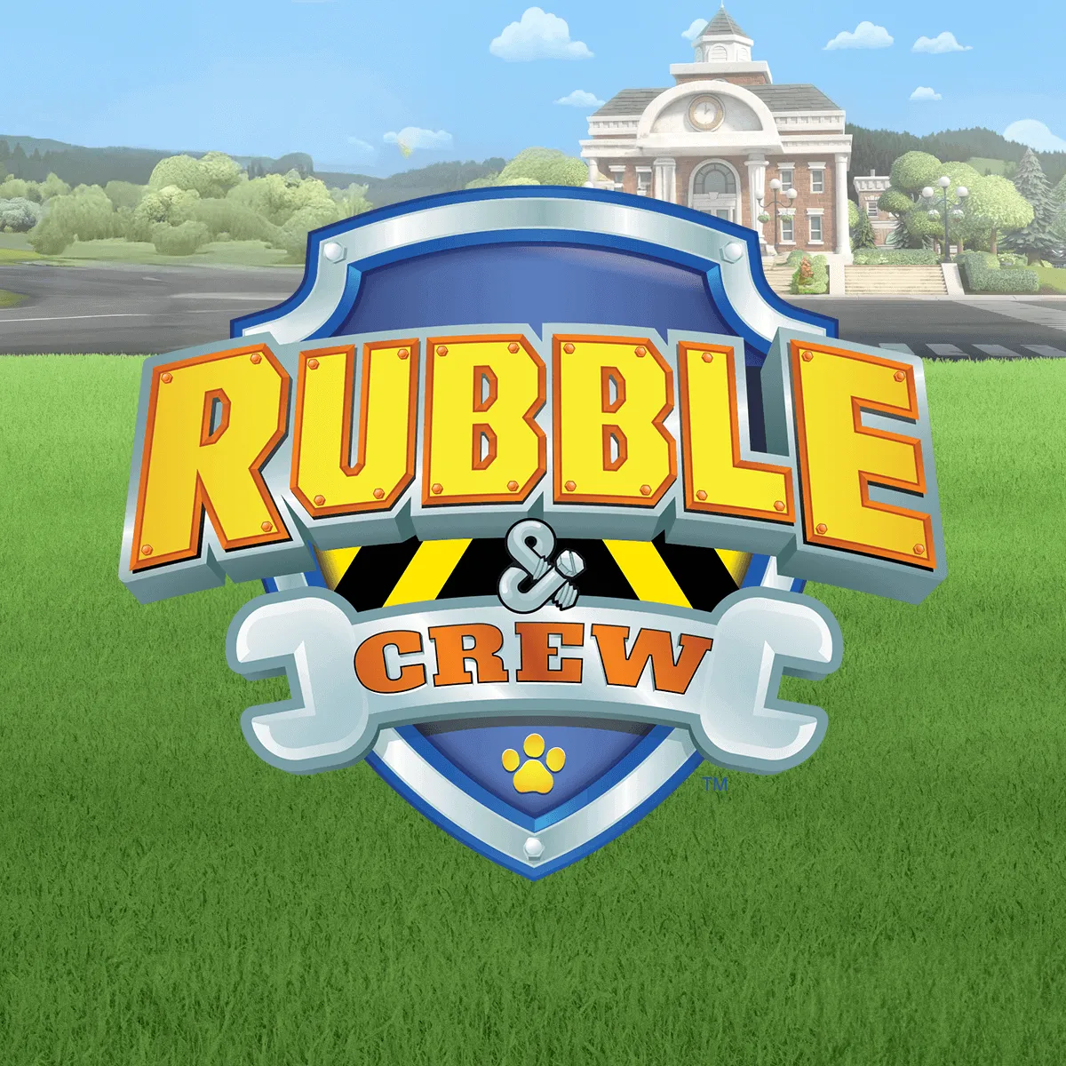 Oficiální logo Rubble a jeho parta válec a pila 2v1