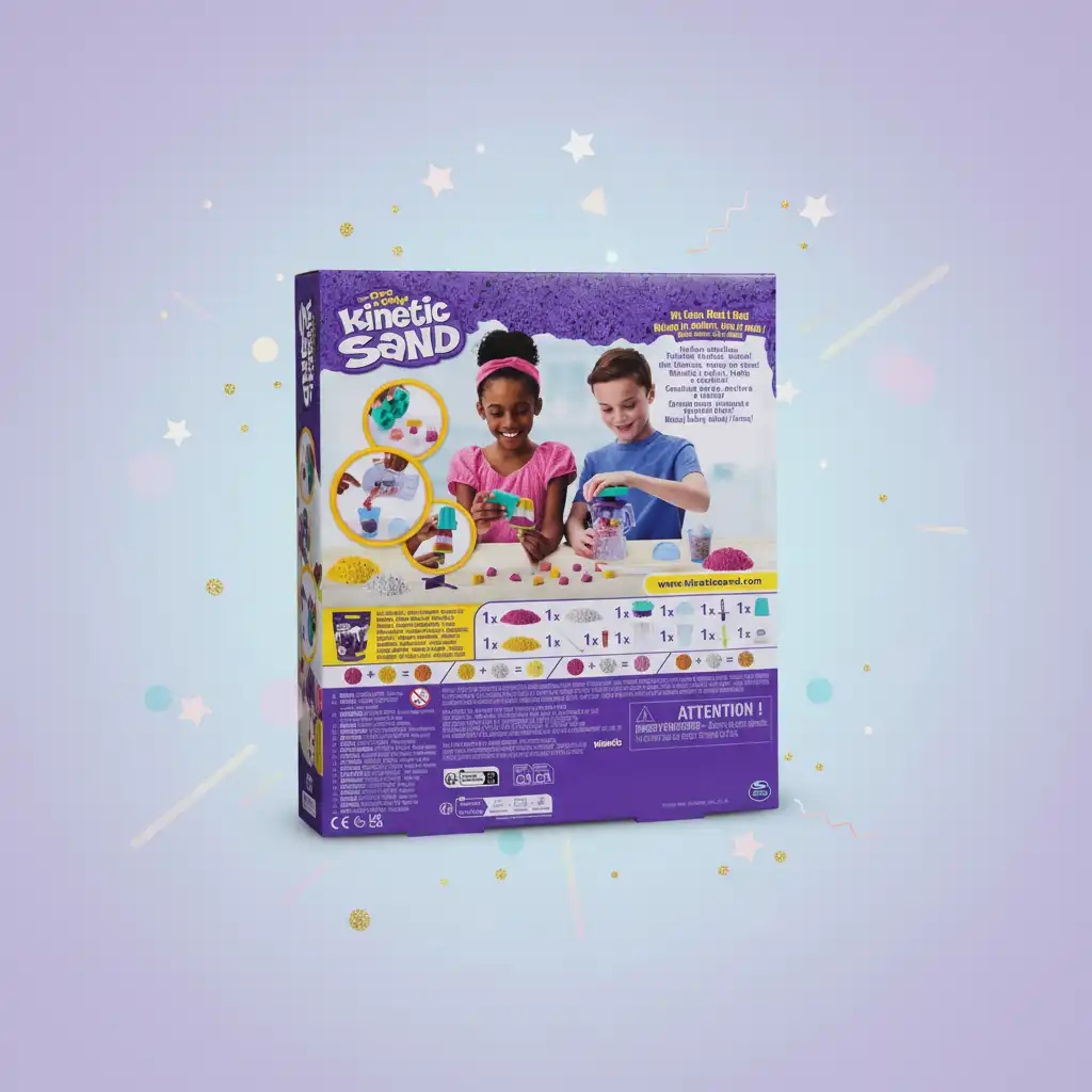 Detailní zpracování mixéru a hebká textura originálního kinetického písku.