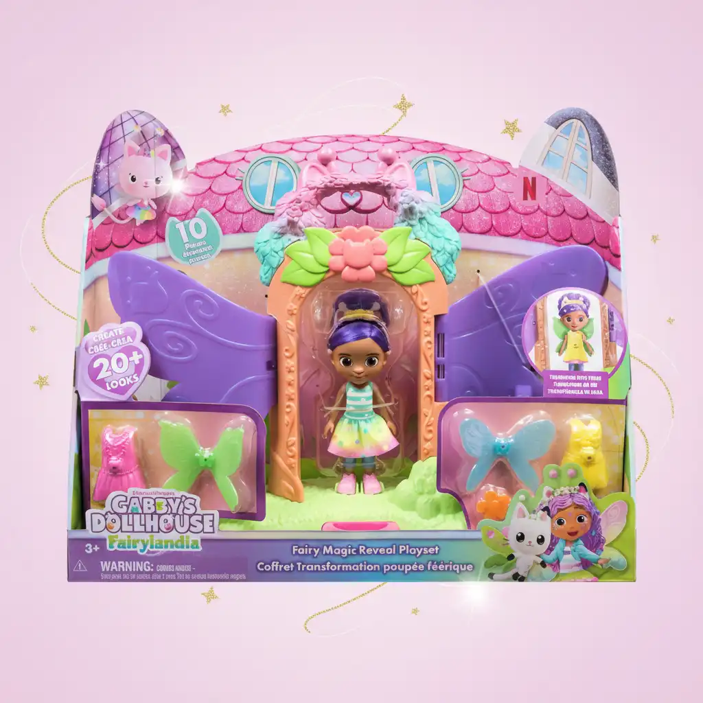 Detailně zpracovaná panenka Gábi s magnetickými doplňky pro snadnou hru.